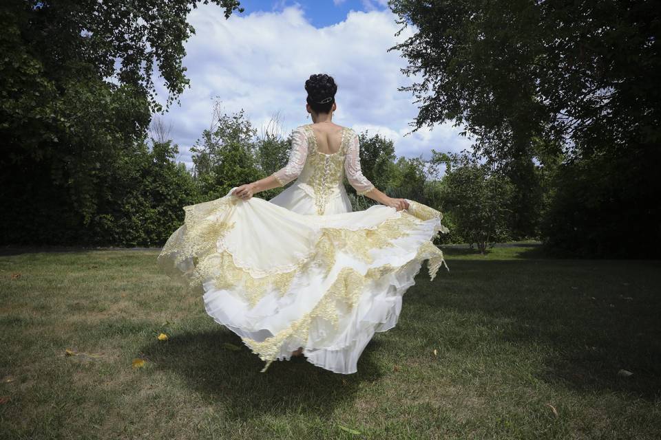Custom heirloom wedding gown