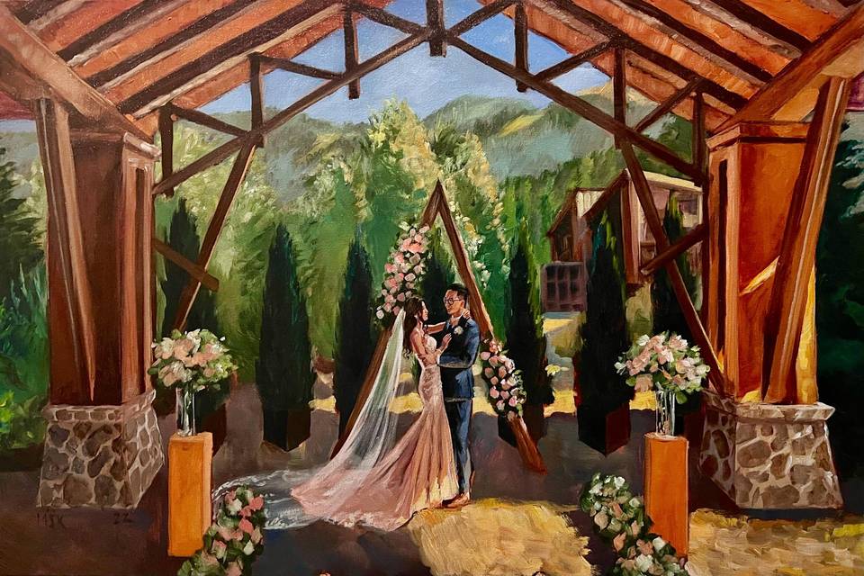 Destination wedding painting