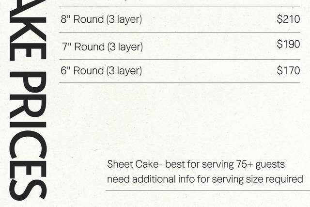 Cake Prices