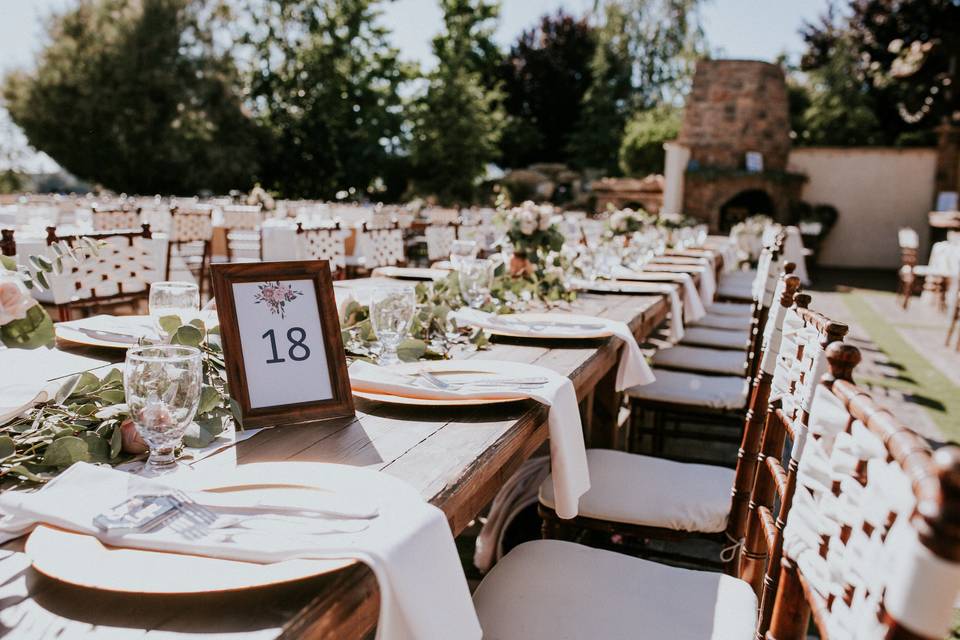 Table Numbers and Centerpieces