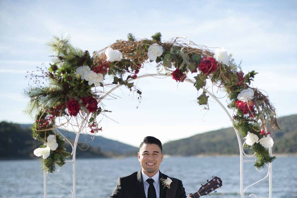 Carlos played his guitar as daisy walked down the isle. How romantic!