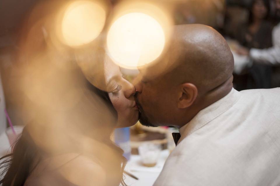 I got this romantic shot by sticking the string lights in front of my lens.