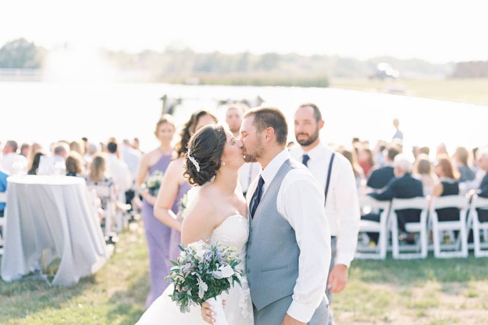 End of the Aisle Kiss