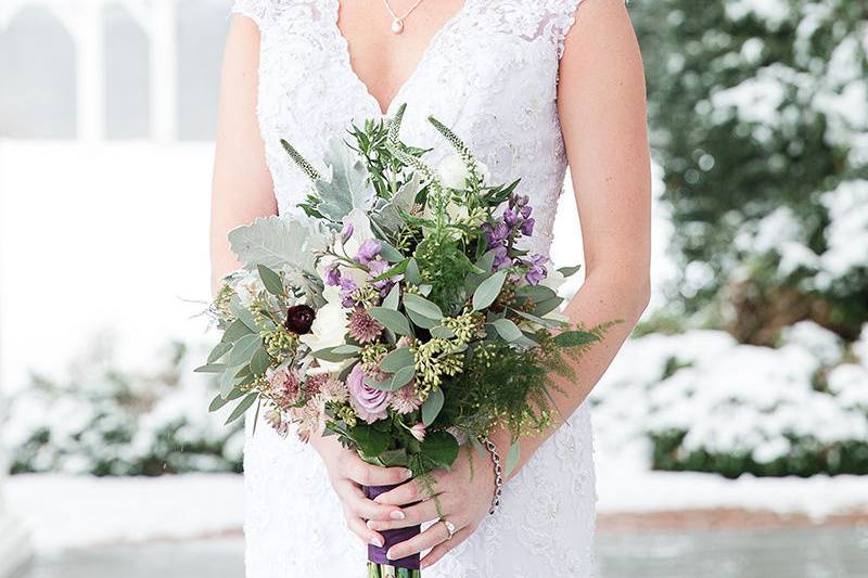 Bride holding her bouquet