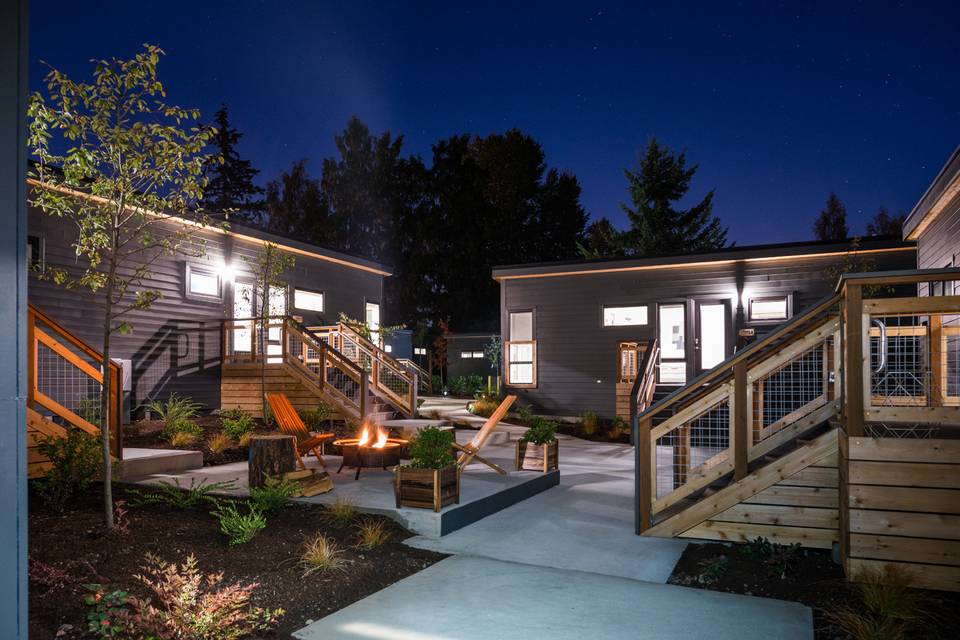 Courtyard at night