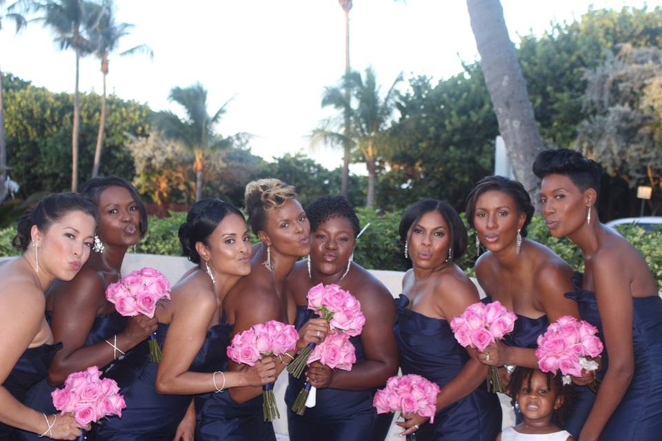Bridesmaids and the flower girl