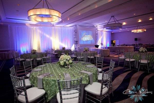 Reception table and green decor