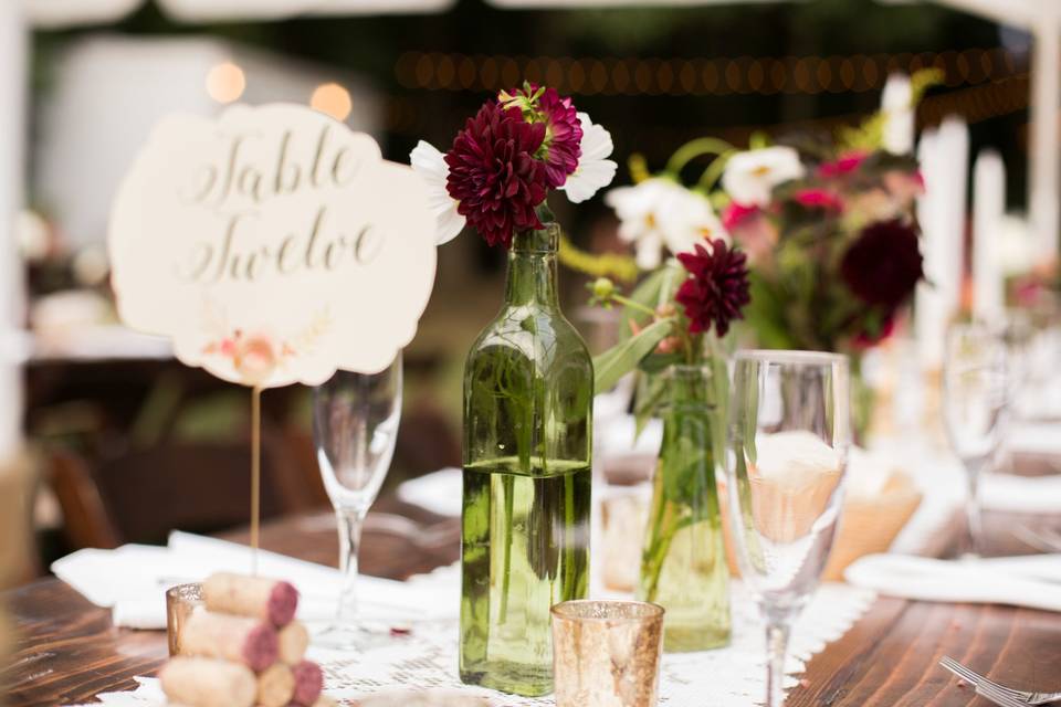 Table card and centerpieces