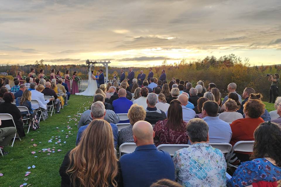 Ceremony with a Sunset View