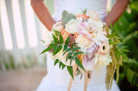 Bride and her bouquet