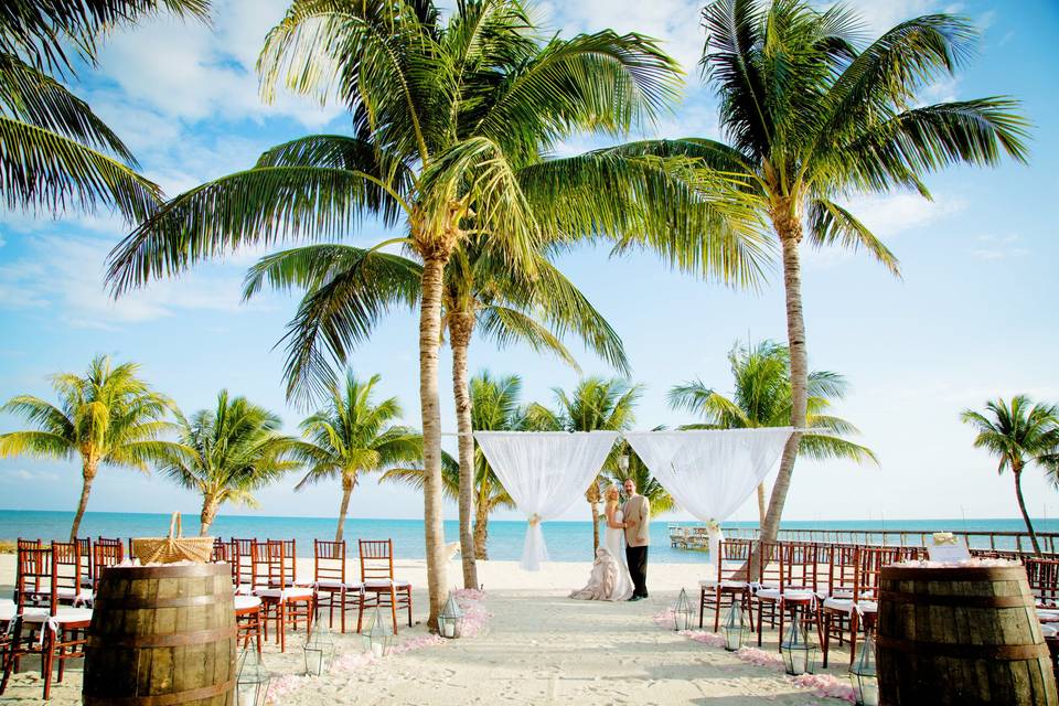 Beach wedding setup