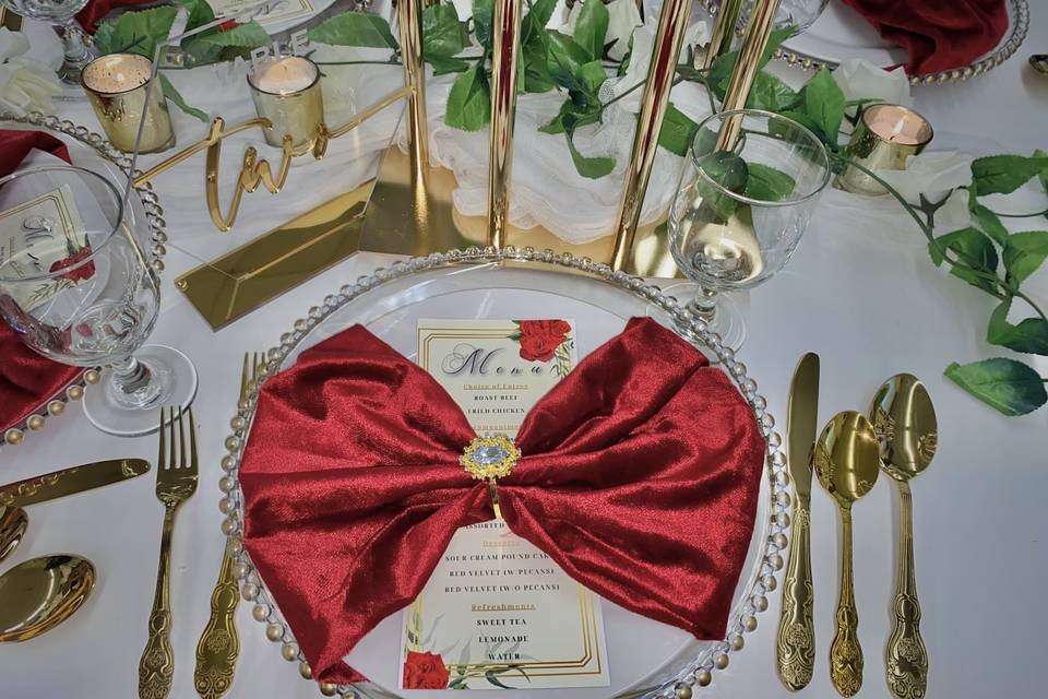 Red Table Setting