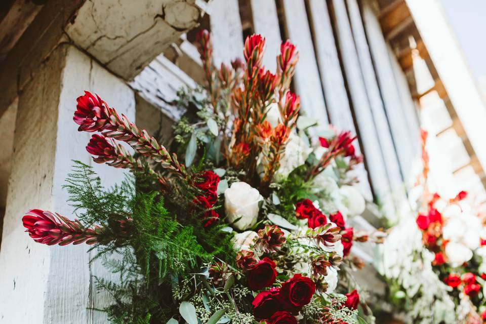 Ceremony flowers close up