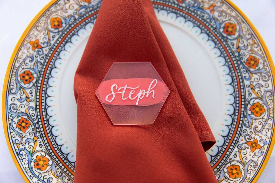 Acrylic Hexagon Place Cards