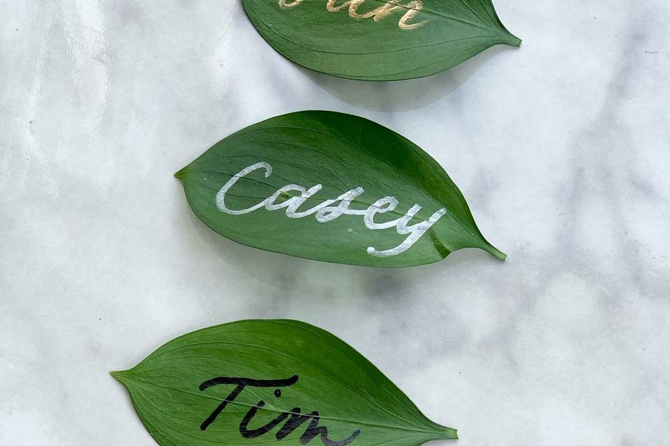 Leaf Detail Place Cards