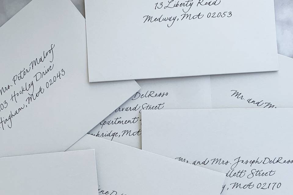 The Beauty of Calligraphy on Wedding Envelopes — AC Letters Calligraphy