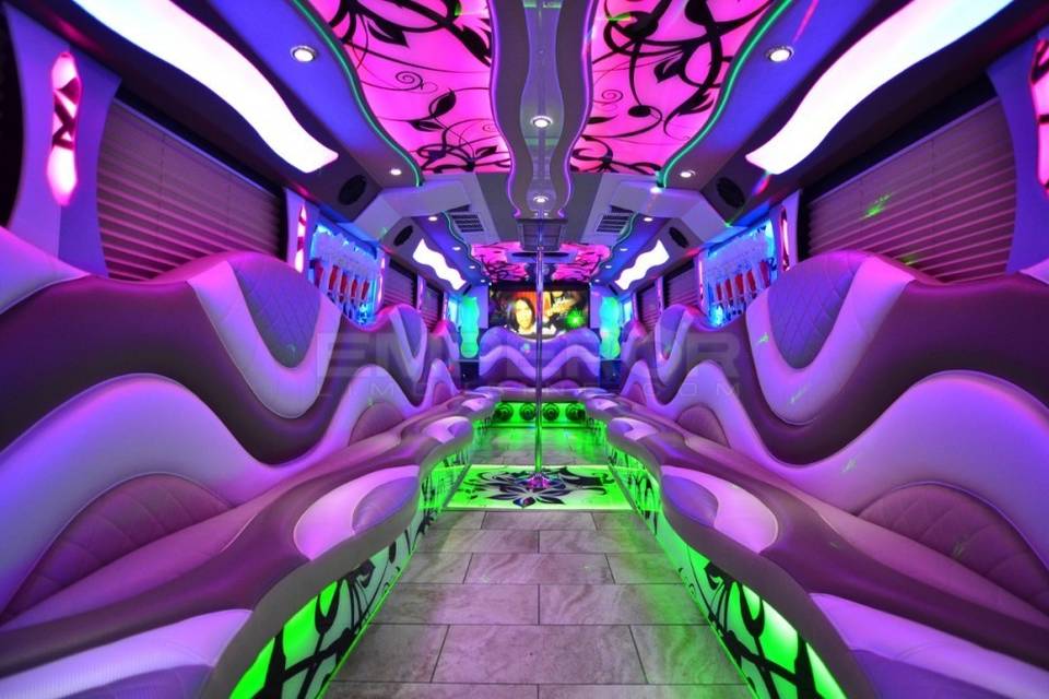 Interior Photo of Our Platinum Party Bus!
