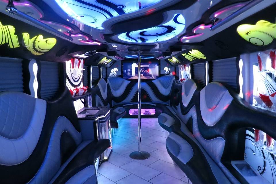 Interior Photo of Our Oasis Party Bus!