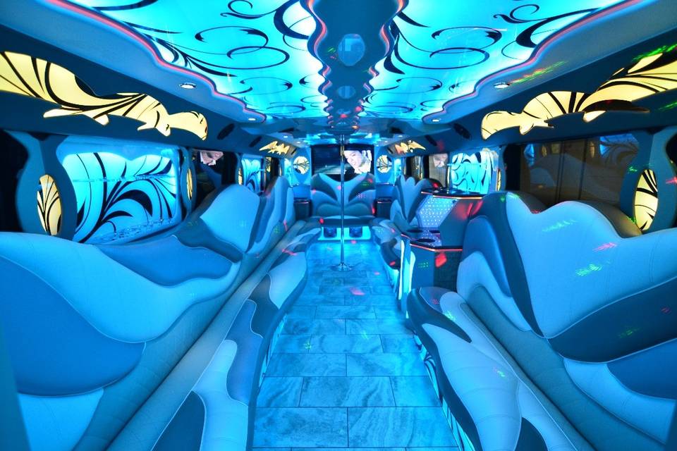 Interior Photo of Our Titanium Party Bus!