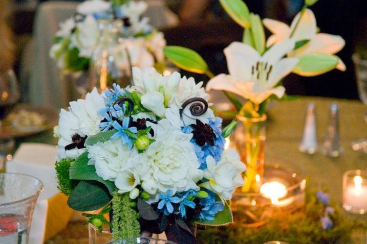 Table setup with centerpiece