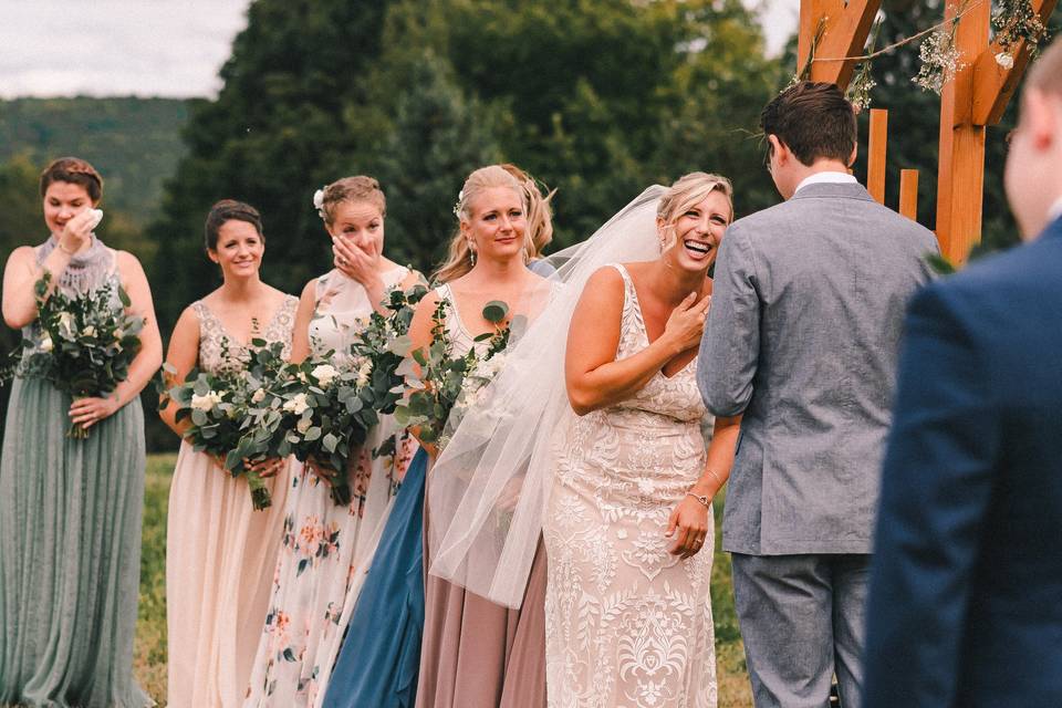 Candid wedding ceremony