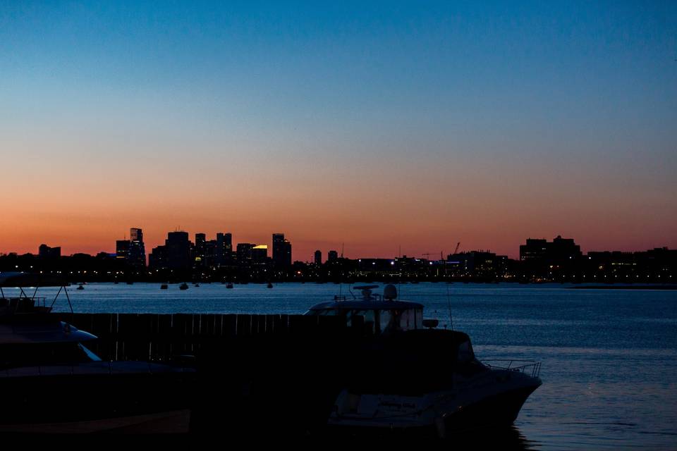 Boston Skyline at Sunset