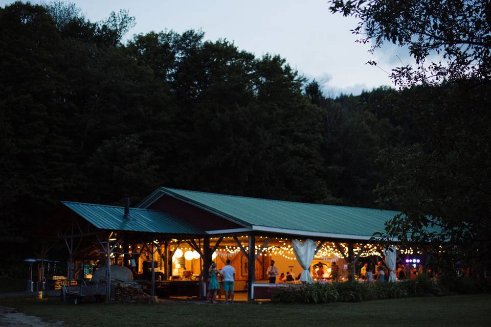 Pavilion at dusk