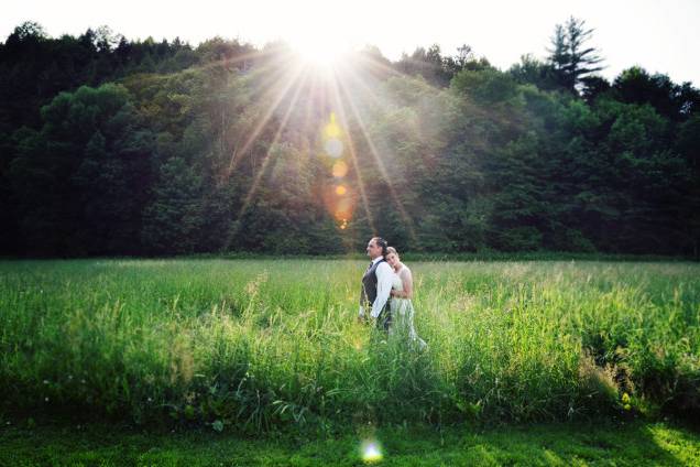 Walking through the grass