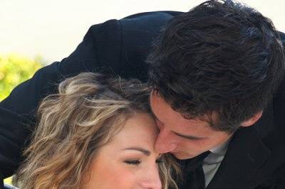 Edna Valley Vineyard bride & groom snuggle