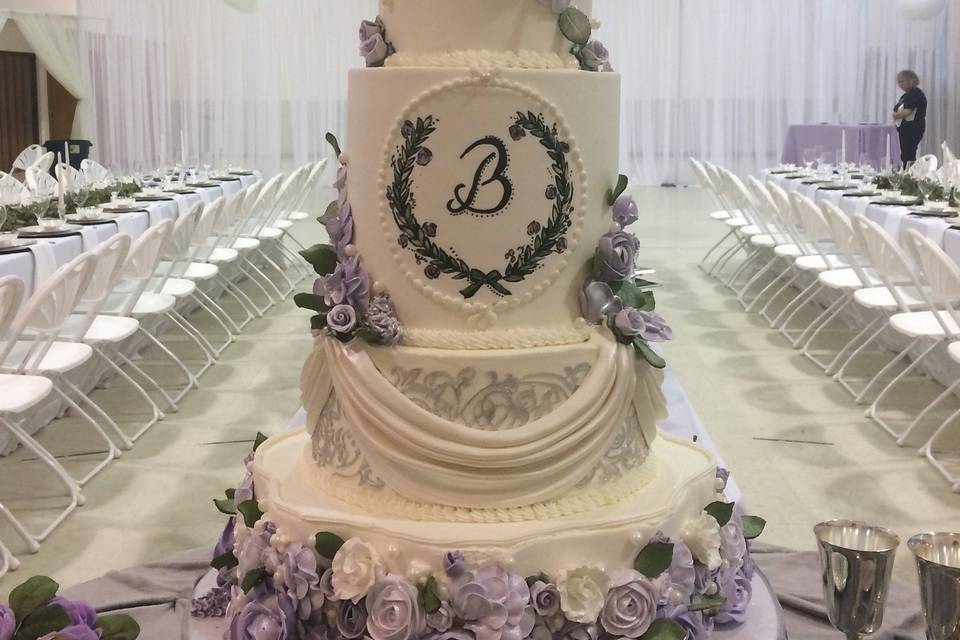 White and purple cake