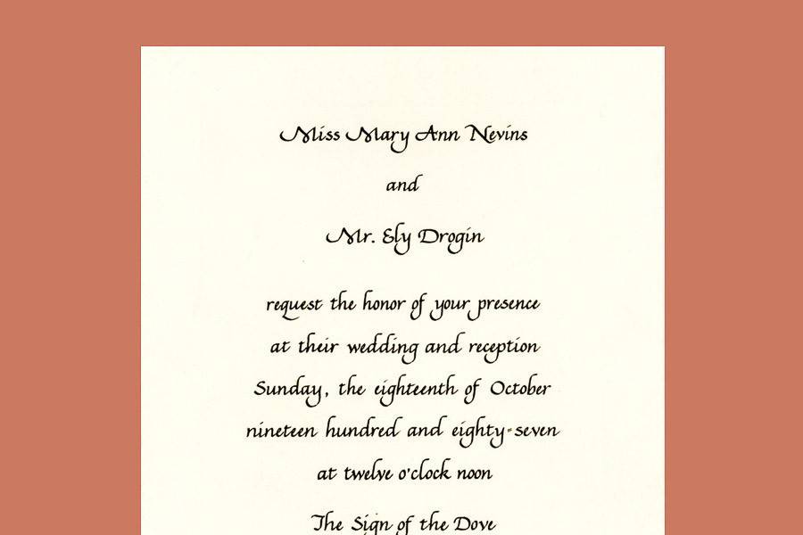 Wedding invitation