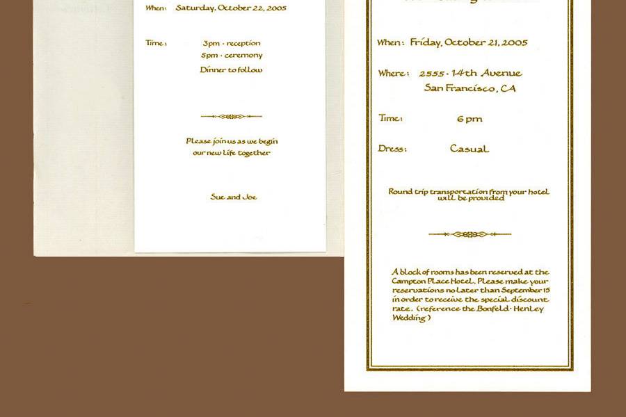Brown wedding invite