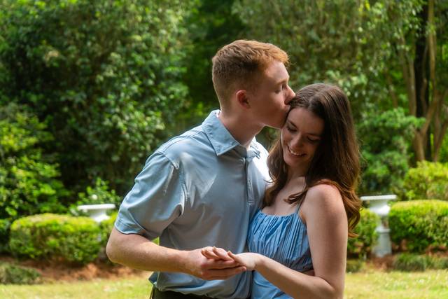 A tender forehead kiss