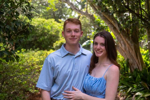 A relaxed engagement portrait