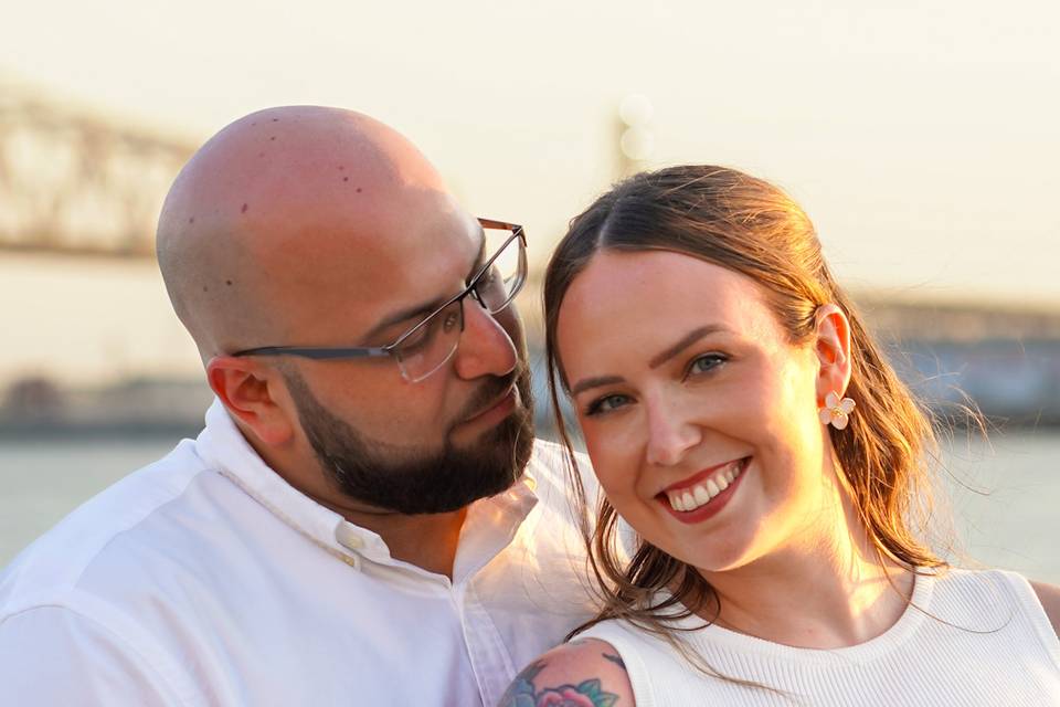 Warm engagement portrait