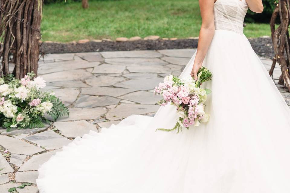 Vine Arbor Bride & Chandelier