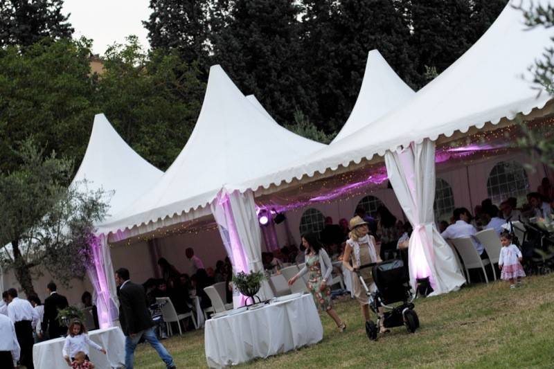 Wedding marquee with lining