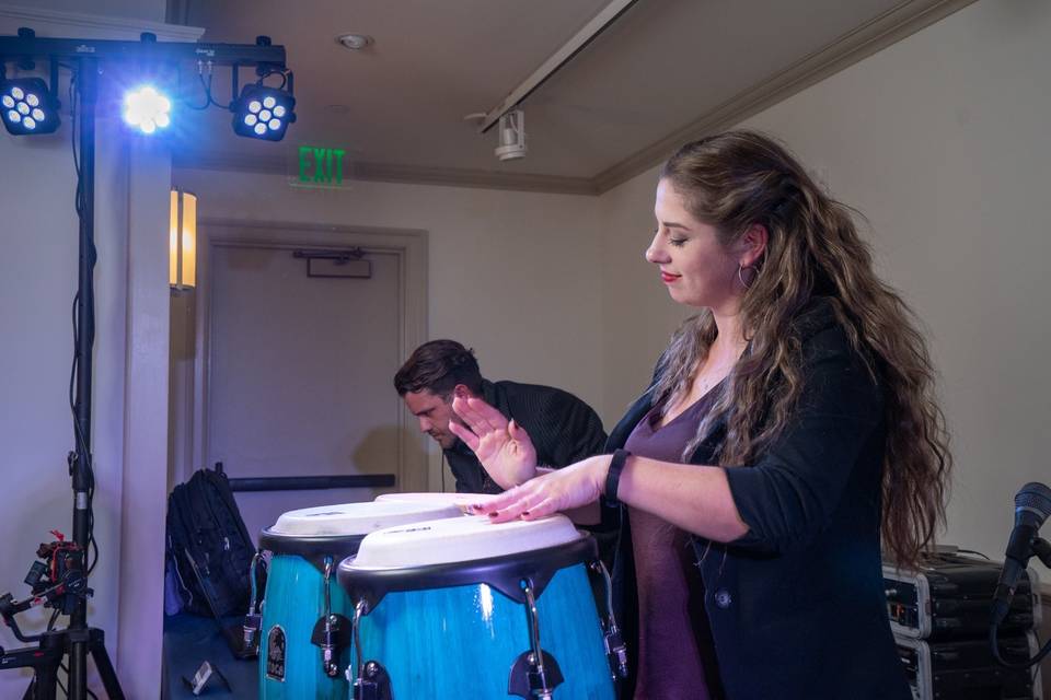 DJ reception with hand drums