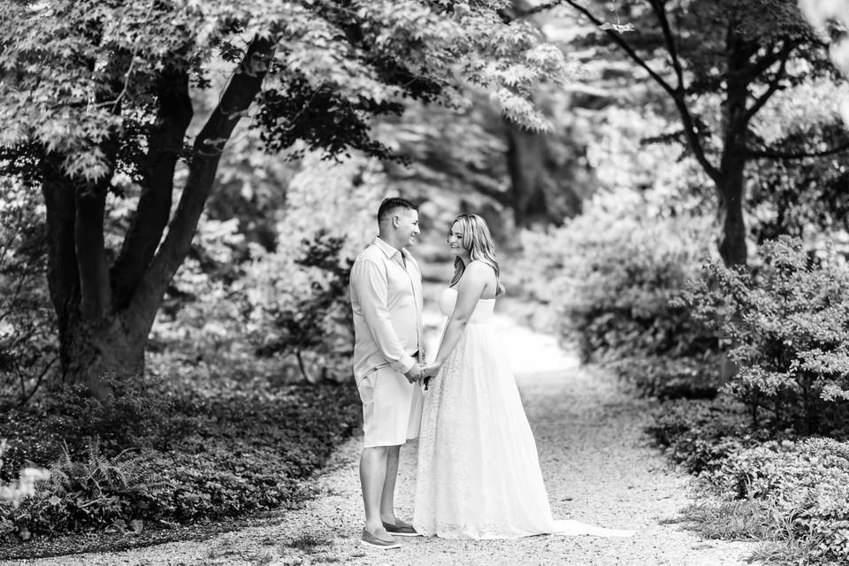 Couple #1 B&W by tree
