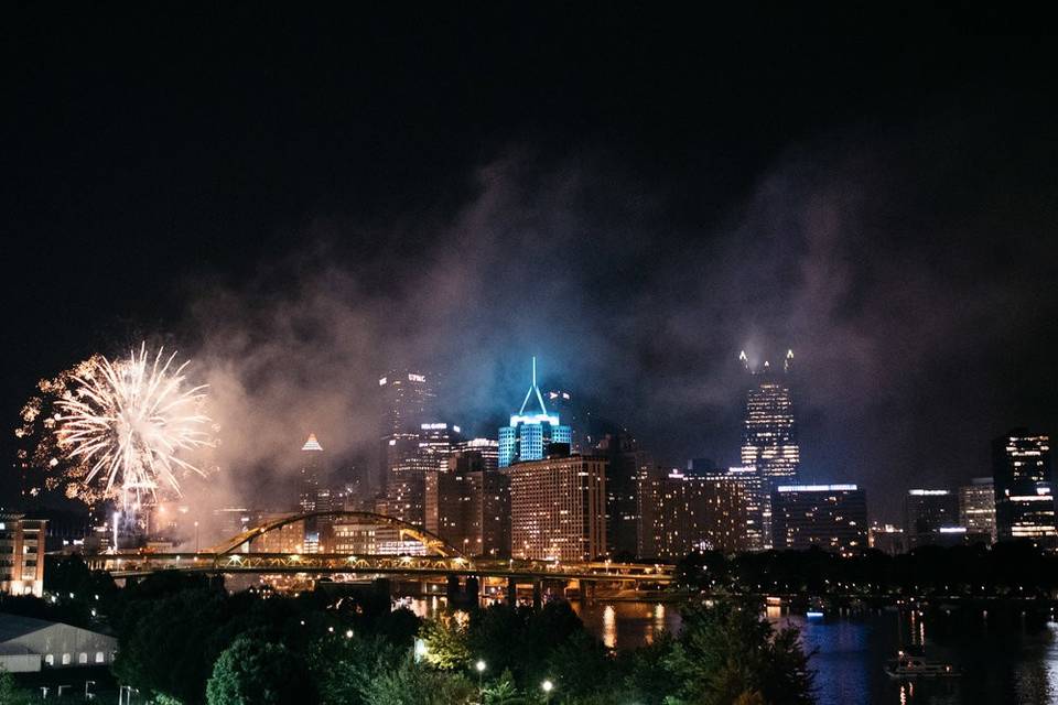 Fireworks from terrace