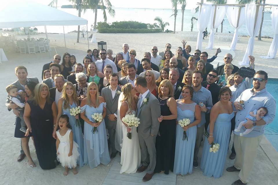 Couple with their guests