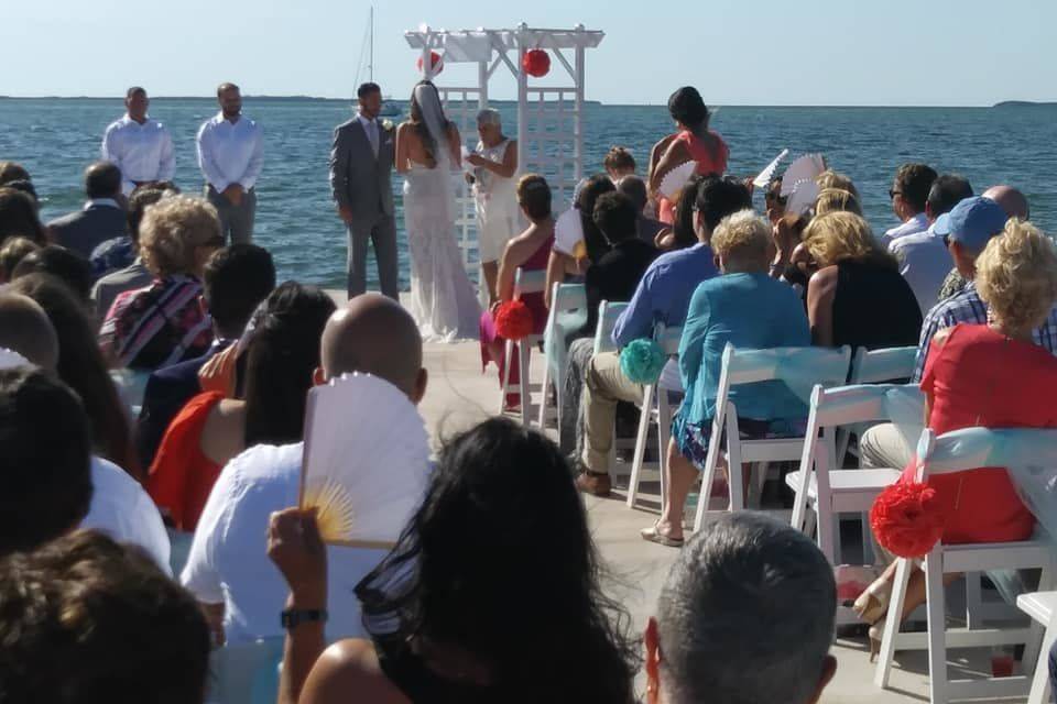 Wedding ceremony beachside