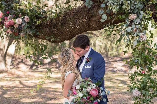 The bride and groom