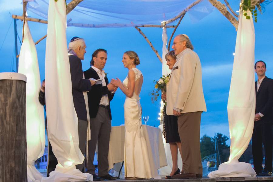 Wedding ceremony on a dock in Annapolis, MD