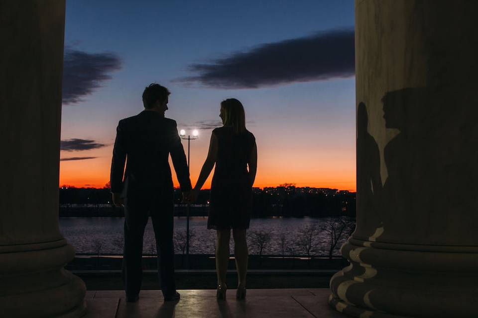 Engagement session at the Tidal Basin in Washington, DC