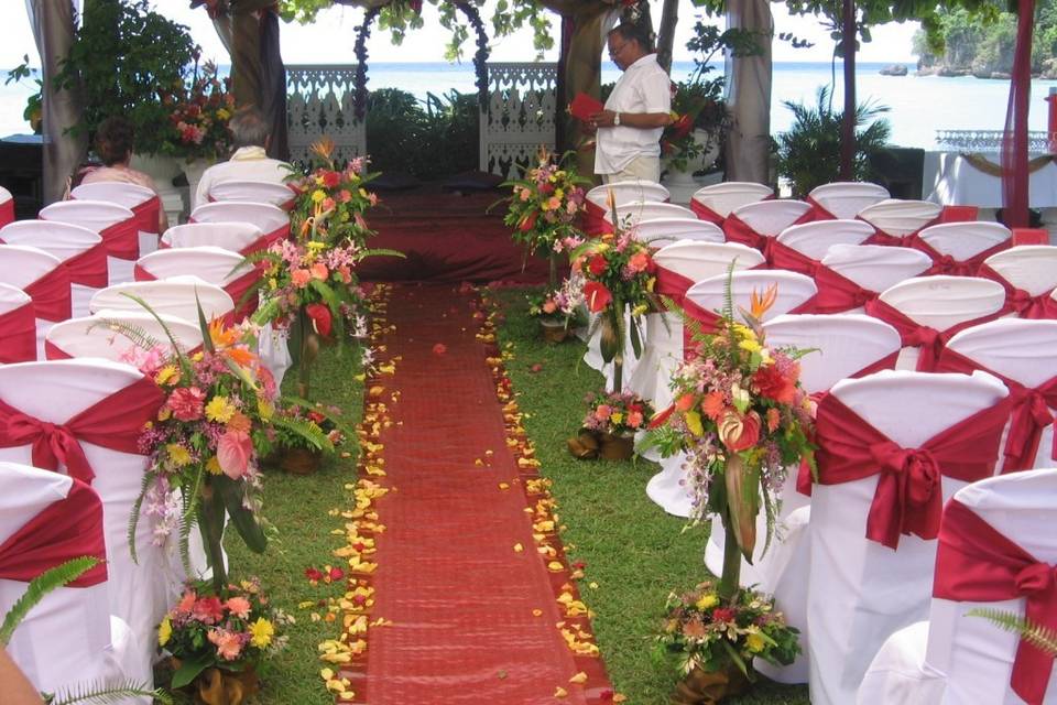 Outdoor wedding ceremony area