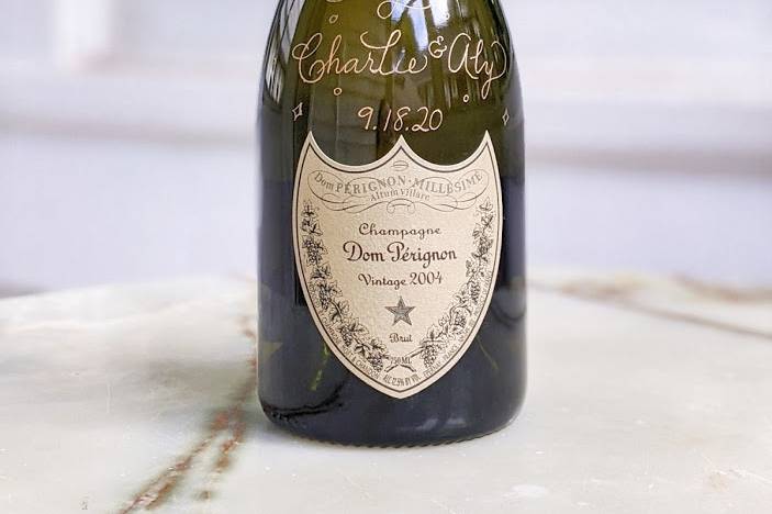 Engraved Champagne Bottle