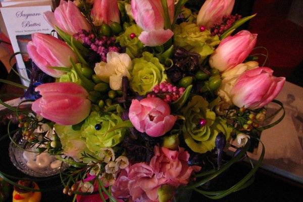 Bright Bridal Bouquet---pink dutch tulips, 