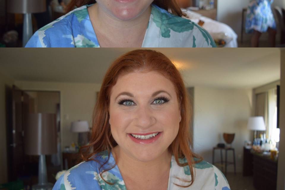 Before and after makeup