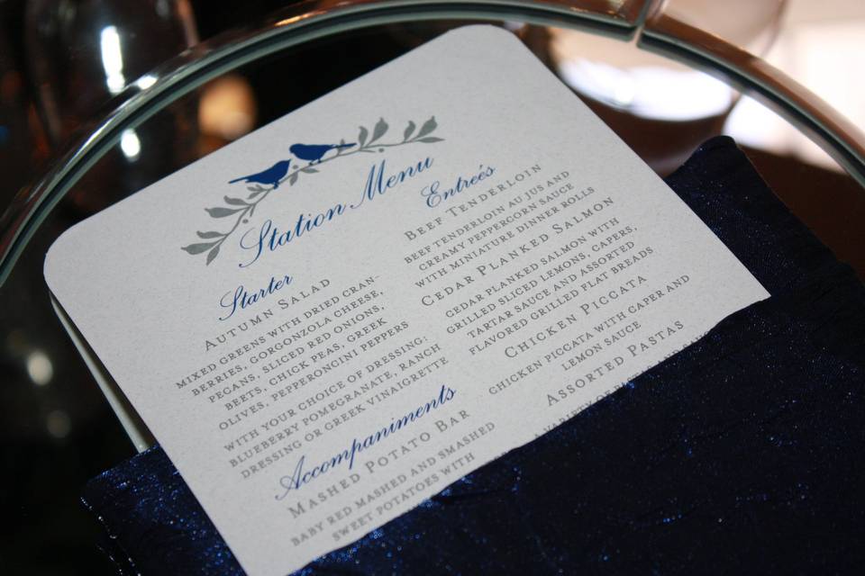 Reception menu